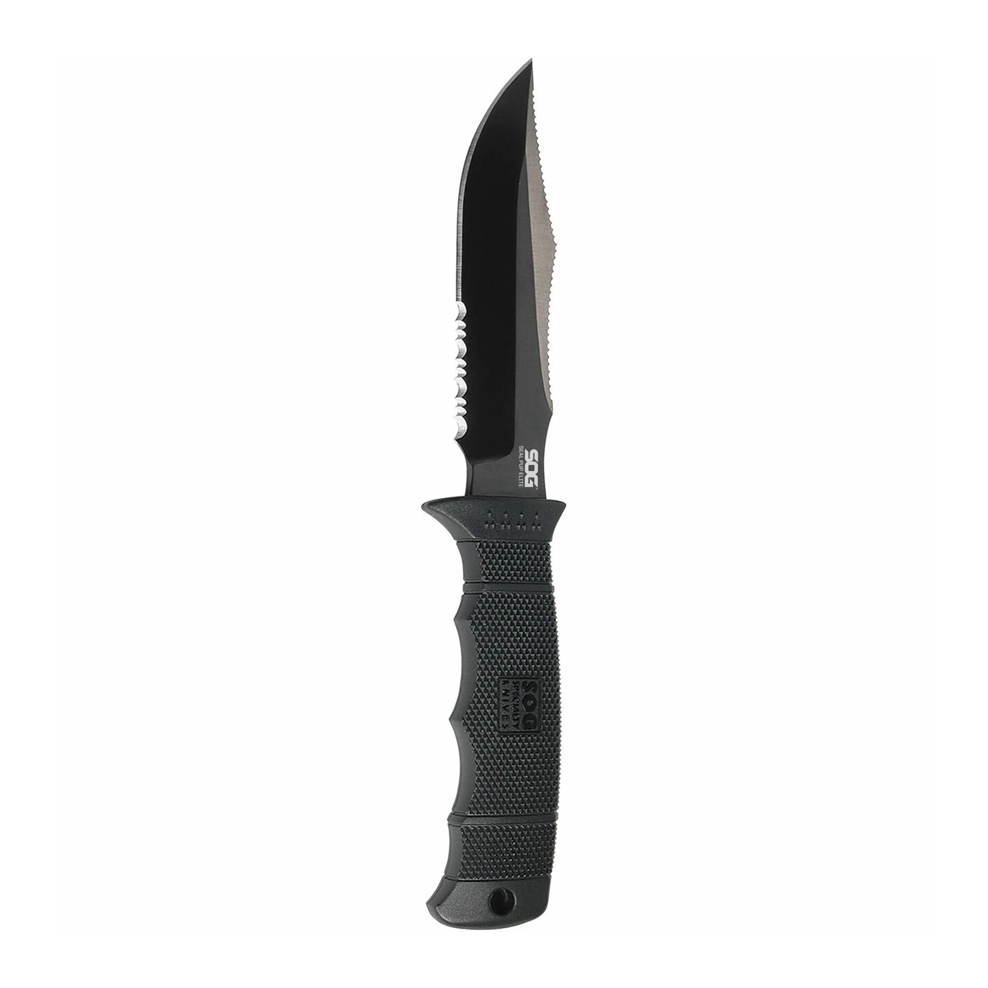 SOG Seal Elite Pup Tactical Fixed Blade- Survival and Hunting Knife with Sheath, 4.75 Inch Combat Knife Blade (E37T-K)