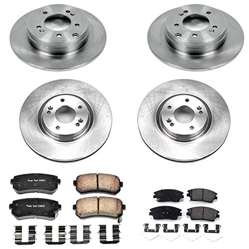 Power Stop KOE7344 Replacement Brake Kit-OE Front and Rear Brake Rotors & Ceramic Pads