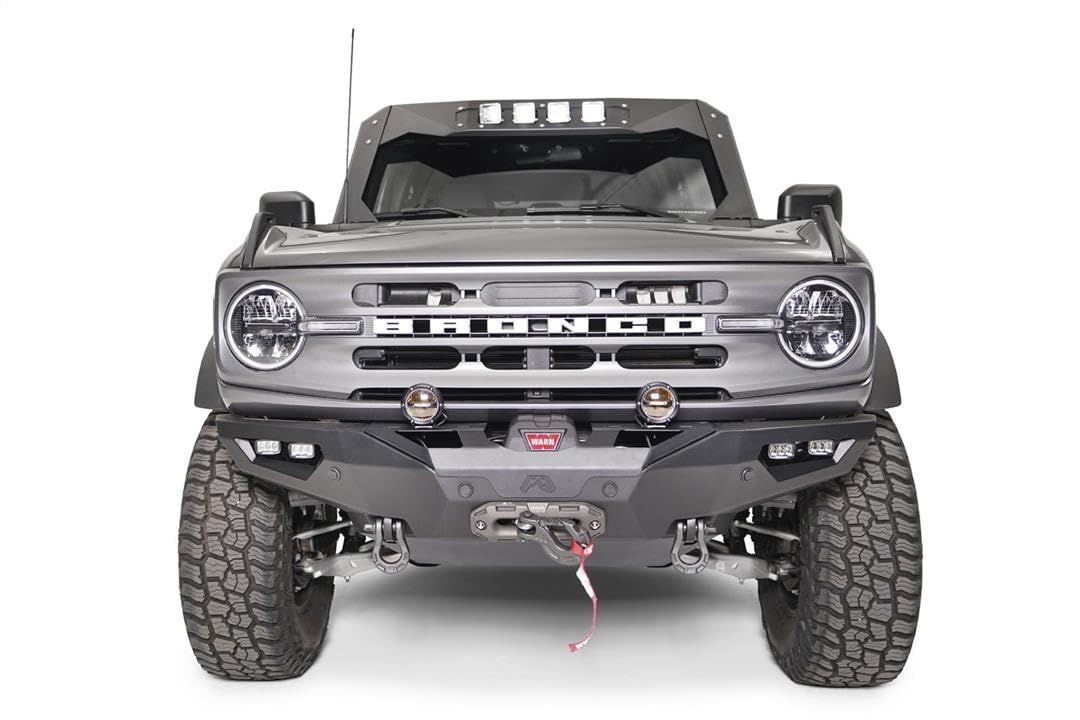 Fab Fours FB21-F5251-1 Front Winch Lifestyle Bumper fits 21-23 Ford Bronco - 2 Stage Black Powder Coated - w/No Guard