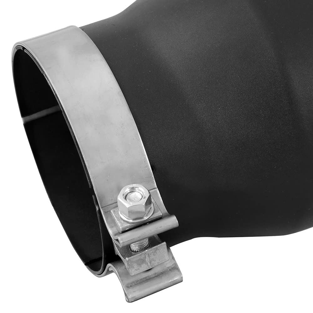 5" Inlet aFe Power 49T50702-B15 x 7" Outlet x 15" Length Black Stainless Steel Bolt-On Diesel Exhaust Tip