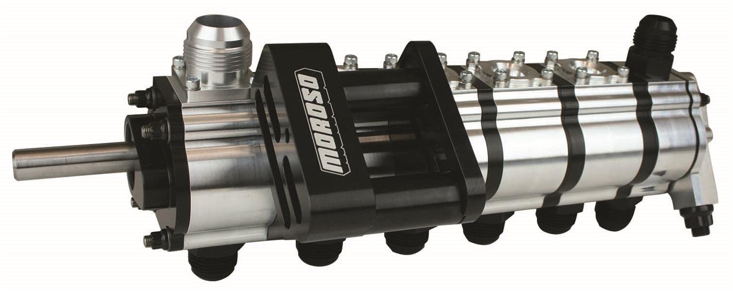 6 Stage Moroso Tri Lobe Dry Sump Pump w/Rear Fuel Pump Drive, Brinn Mount for Dirt Late Model
