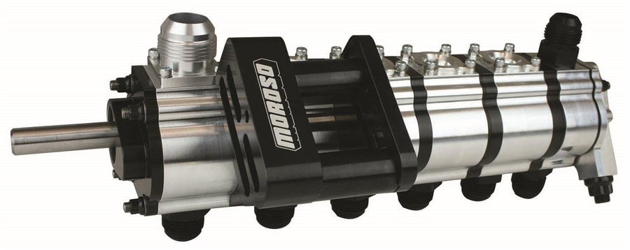 6 Stage Moroso Tri Lobe Dry Sump Pump w/Rear Fuel Pump Drive, Brinn Mount for Dirt Late Model