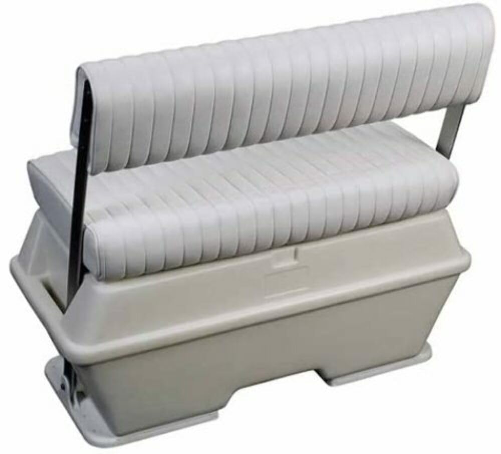 Moeller Swing Back Deluxe Permanent Mount Cooler or Livewell Boat Seat (50-Quart, 30" x 17" x 34.5")