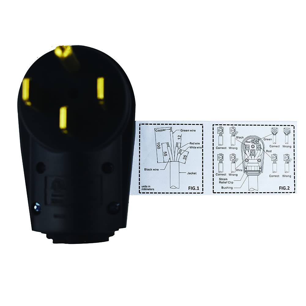50A Power Watchdog Replacement Male Plug, Receptacle Connection
