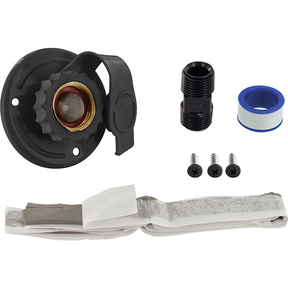 Flush-Mount Valterra A01-0175LFVP Water Inlet - FPT, 2-3/4" Metal Flange, Black (Carded)