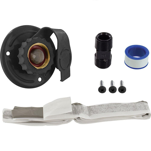 Flush-Mount Valterra A01-0175LFVP Water Inlet - FPT, 2-3/4" Metal Flange, Black (Carded)