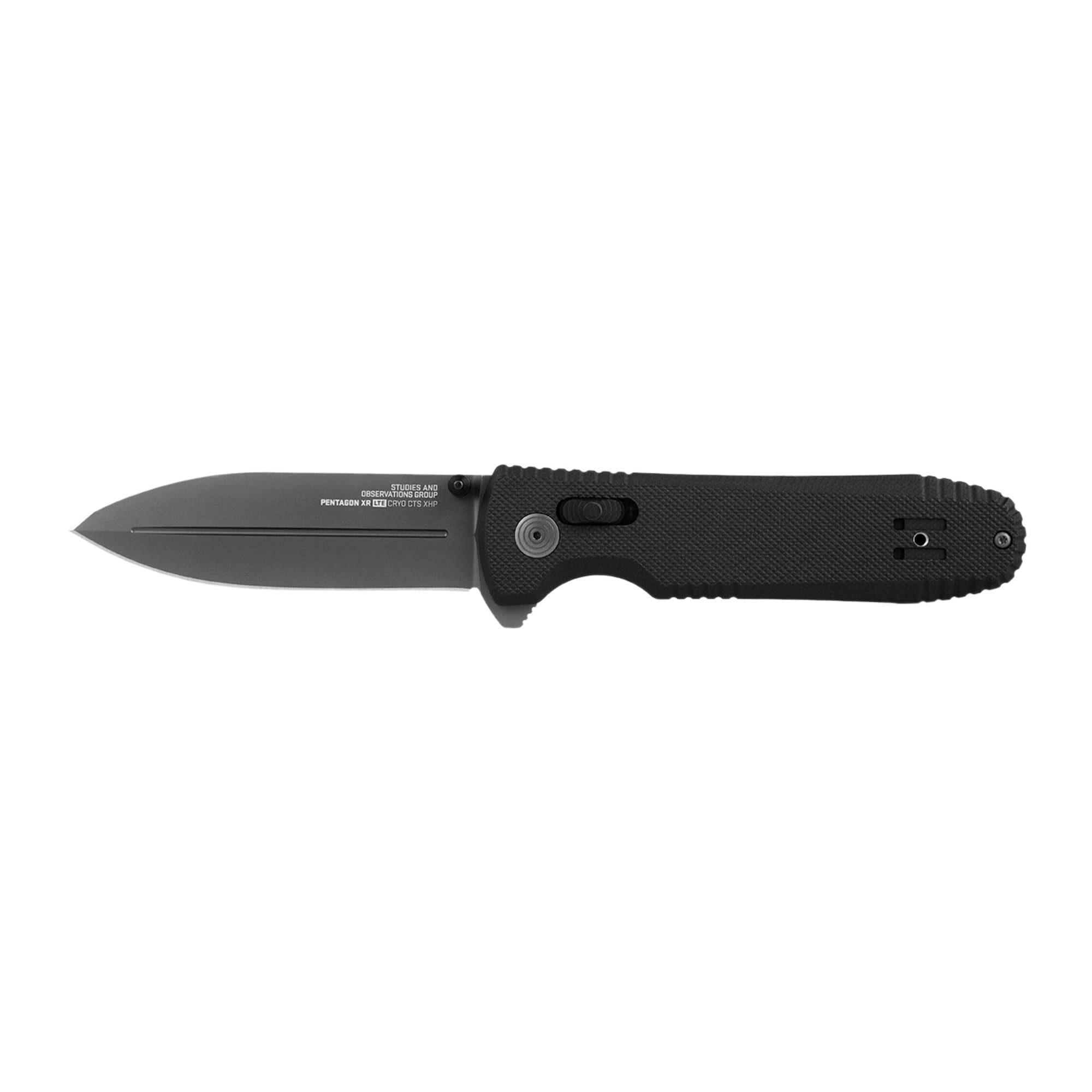 SOG Lightweight Pentagon XR LTE Ambidextrous Folding Knife | 3.66" CTS XHP Steel Blade | XR Locking Mechanism, Black/Graphite