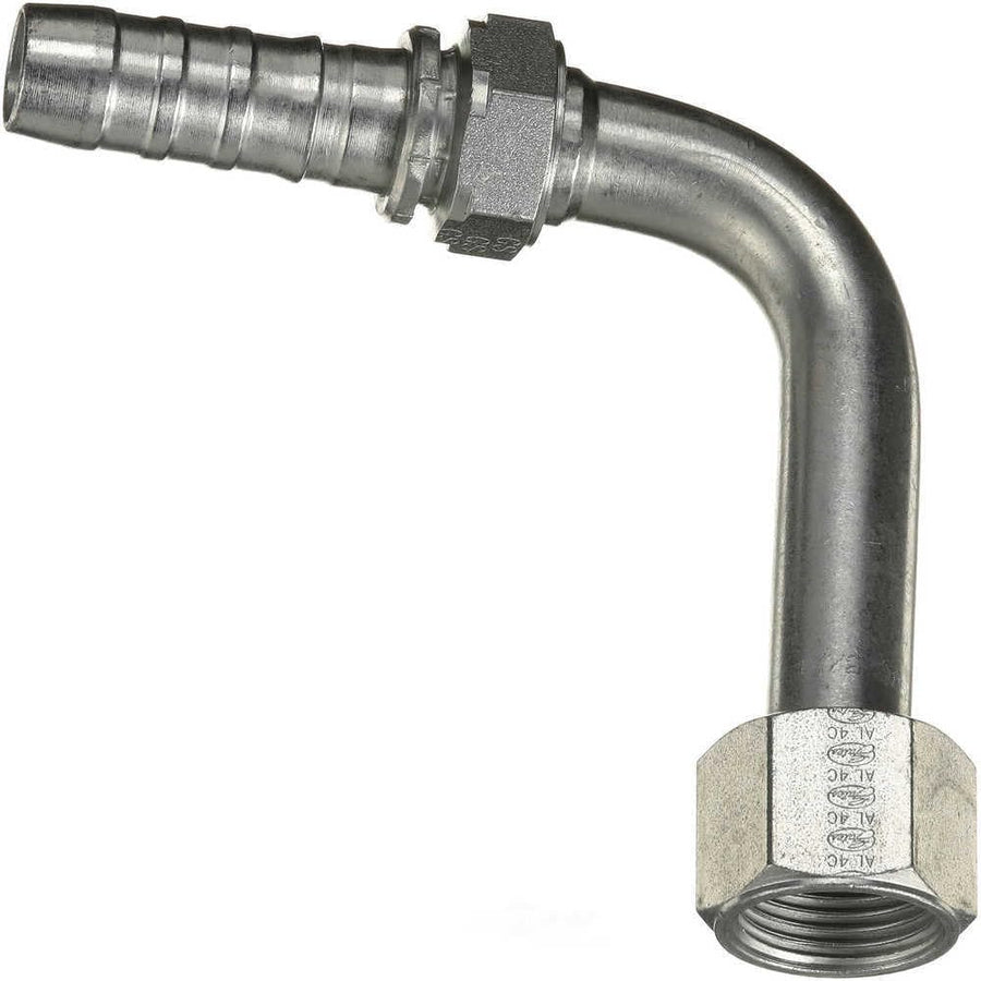 GlobalSpiral Couplings Gates 16GS-20FJX90L, Female JIC 37° Flare Swivel, Zinc Plated Carbon Steel, 6.06", 90° Bent Tube, 1" ID