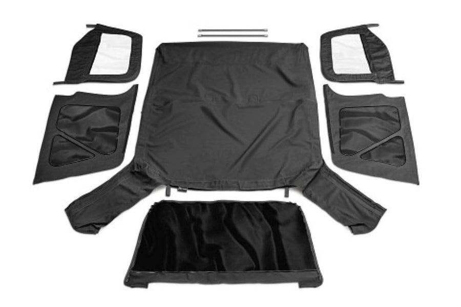 Rampage Products Premium Rampage Replacement Soft Top with Door Skins & Tinted Windows | Sail Cloth, Black Diamond Color | 912935 | Fits 1997 - 2006 Jeep Wrangler TJ with Door Skins