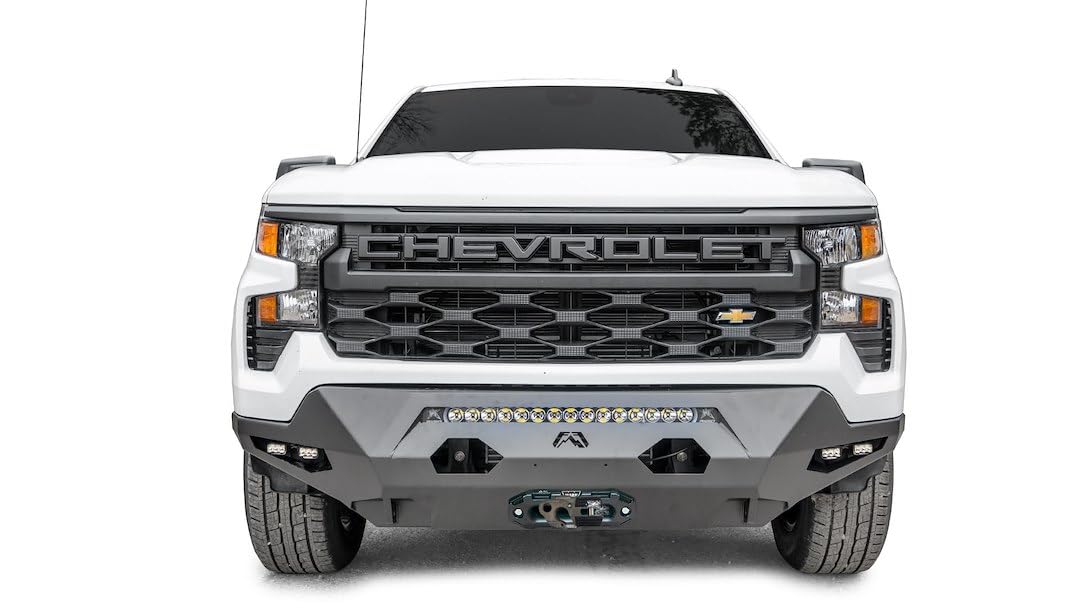 Fab Fours Matrix Front Bumper CS22-X5661-1 fits 22-22 Chevrolet Silverado 1500 - w/No Guard - Black - For Mount LED Cube Lights - D-Ring Mounts