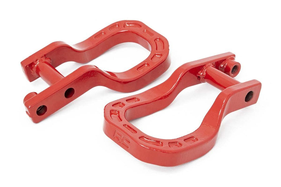 Rough Country Forged Upgraded Tow Hooks (fits) 2019-2020 Chevy Silverado 1500 | Replaces OEM | Red | RS132 , Black