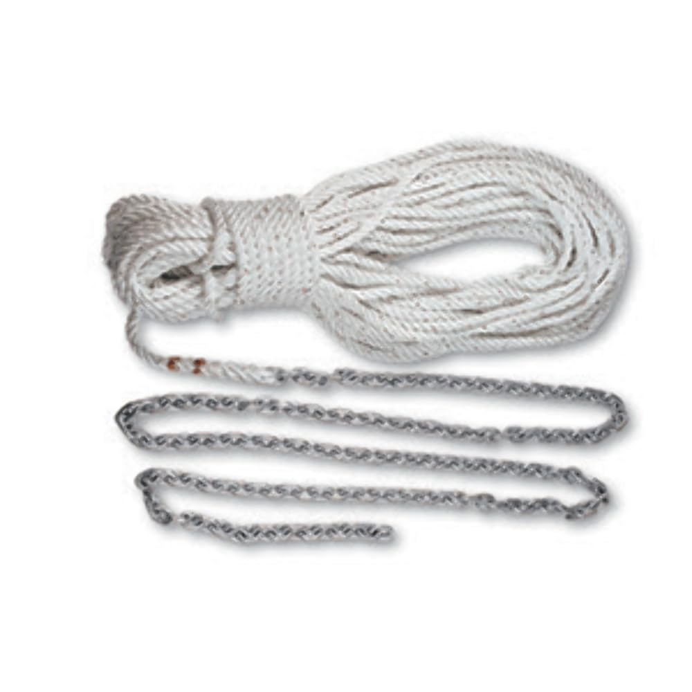 Anchor Rode LEWMAR 15' 1/4" G4 Chain 200' 1/2" 3 Strand Rope and 5/16" Shackle
