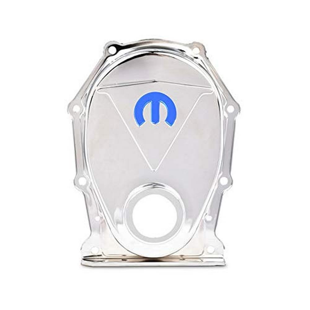 ProForm Omega M Timing Cover, 1 Piece, Seal/Timing Tab Included, Steel, Chrome, Mopar B/RB-Series, Kit