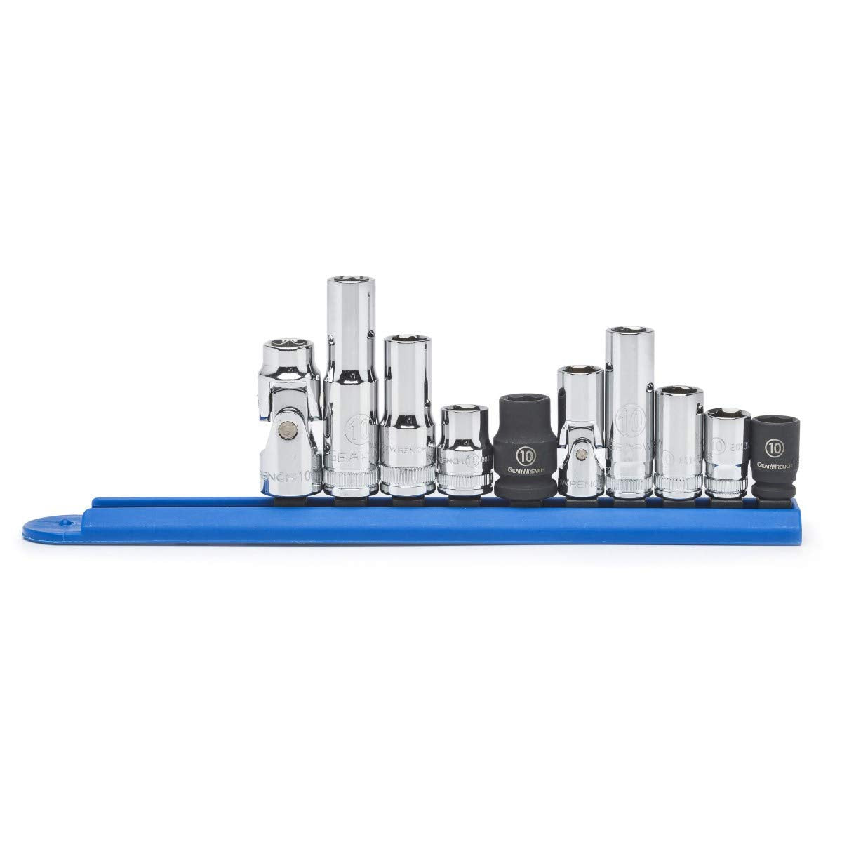 KDT-80319 GearWrench 0.25 & 0.375 in. Drive 6 Point 10mm Socket Set - 10 Piece