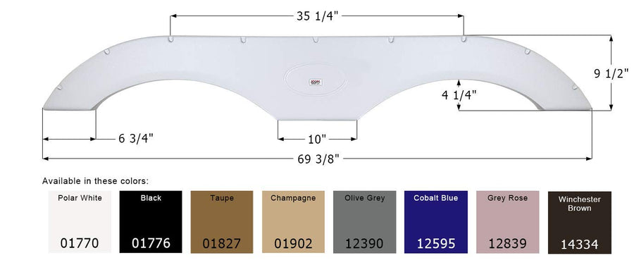 Tandem Axle Fender Skirt ICON 12595 FS1770 for Keystone - Cobalt Blue
