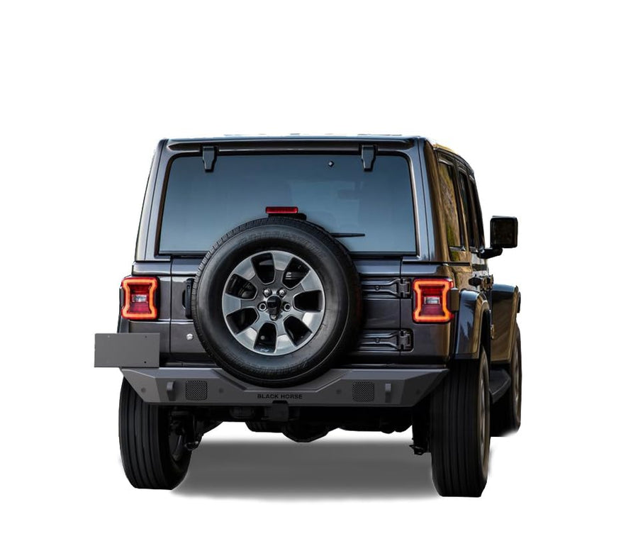 Heavy Duty Black Horse Armour Rear Bumper Matte Black Compatible with 2018-2024 Jeep Wrangler-ARB-JL18