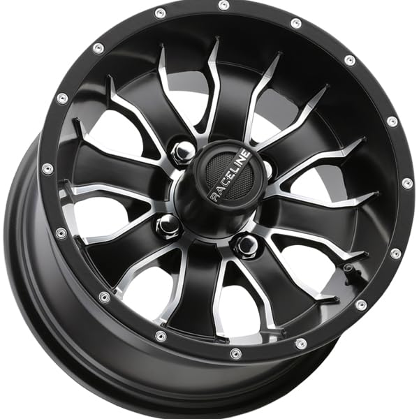 G77 Raceline Mamba Golf Black Wheel with Satin Machined (10 x 7. inches /4 x 101 mm, 0 mm Offset)