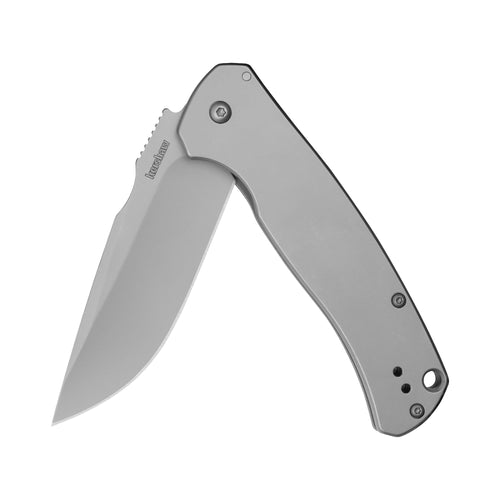 Kershaw Pocket Knife Scour, Matte Gray Design, 3.3 Inch Stainless Steel Drop Point Blade, EDC with Assisted Opening, Reversible Pocketclip, Everyday Carry Pocket Knife for Men and Women