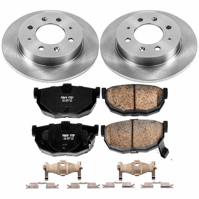 Power Stop KOE5905 Rear Replacement Brake Kit-OE Brake Rotors & Ceramic Brake Pads For Kia Spectra 2004-2009 | Kia Spectra5 2005-2009 [Vehicle Specific]