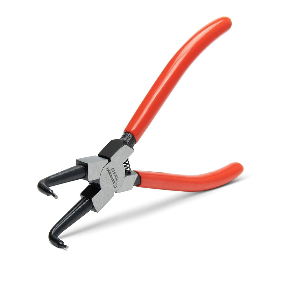 Crescent 90-Degrees Snap Ring Internal Pliers - Heavy Duty Mechanic Tool for Removal - Curved Tips - 7" - 7CISRDG