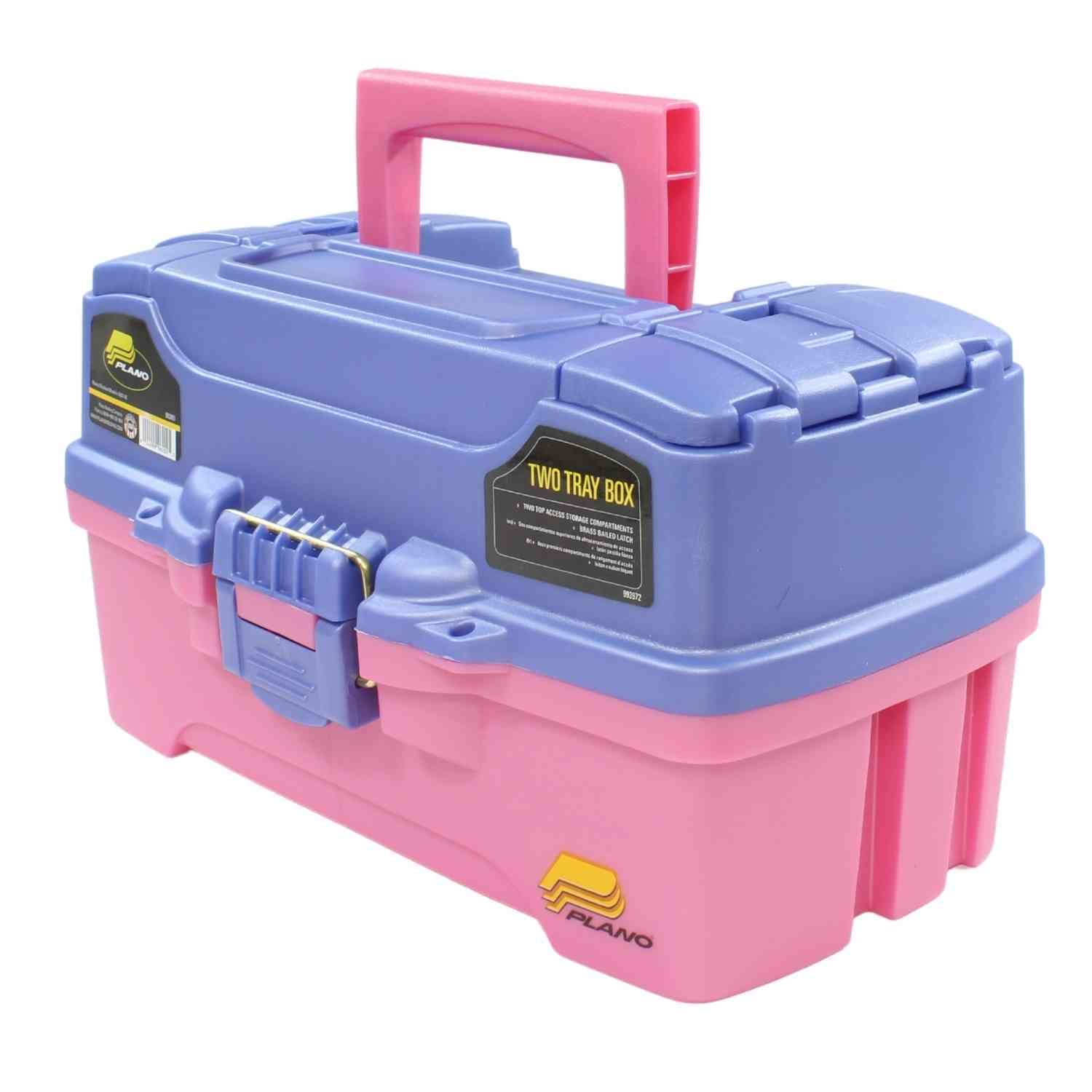2-Tray Plano Tackle Box with Dual Top Access, Periwinkle/Pink, One Size (620292)
