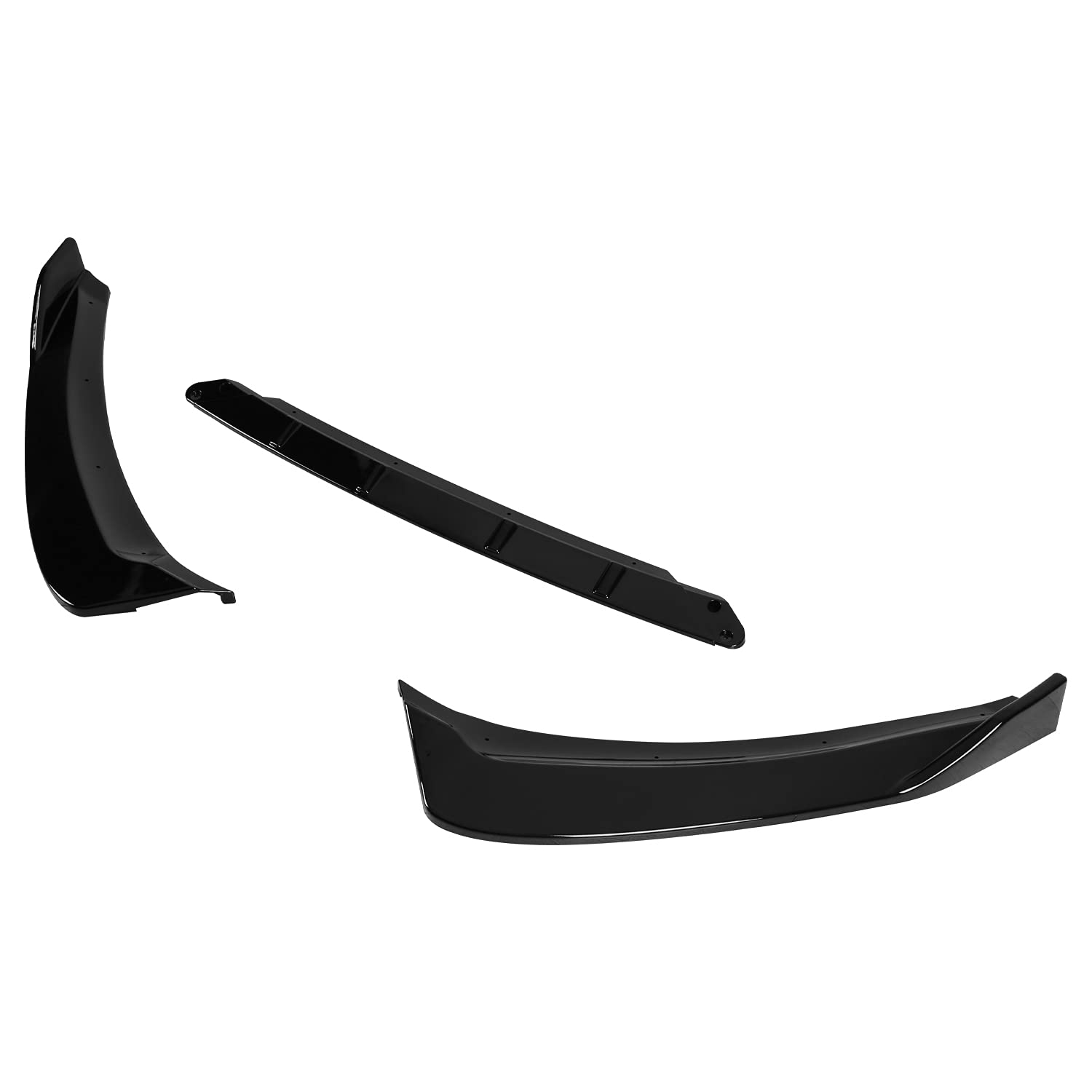 Glossy Black PP Spec-D Tuning Front Bumper Lip Spoiler Body Kit 3PC Compatible with 2017-2018 Ford Fusion