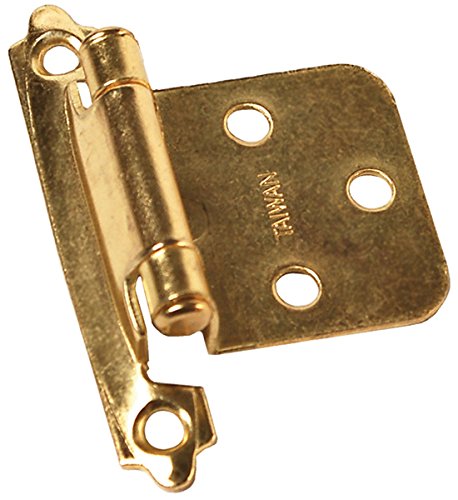 Self Closing Hinge RV Designer H237, Brass, 2 Per Pack, Cabinet Hardware