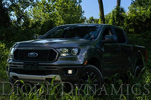 Diode Dynamics Fog Light Kit SS3 LED compatible with Ford Ranger 2019-2023, White SAE Fog Max with Backlight