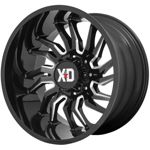 XD Wheels Tension Xd858 Gloss Black Milled Wheel with Alloy Steel (22 x 12. inches /8 x 125 mm, -44 mm Offset)