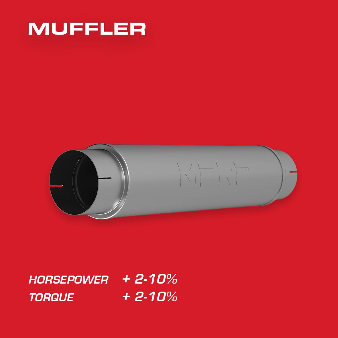 MBRP Exhaust Muffler M2050S 5 in. Inlet/Outlet 6 in. x 24 in. Body 31 in. Overall T409 Stainless Steel 4 in. OD Tip Muffler
