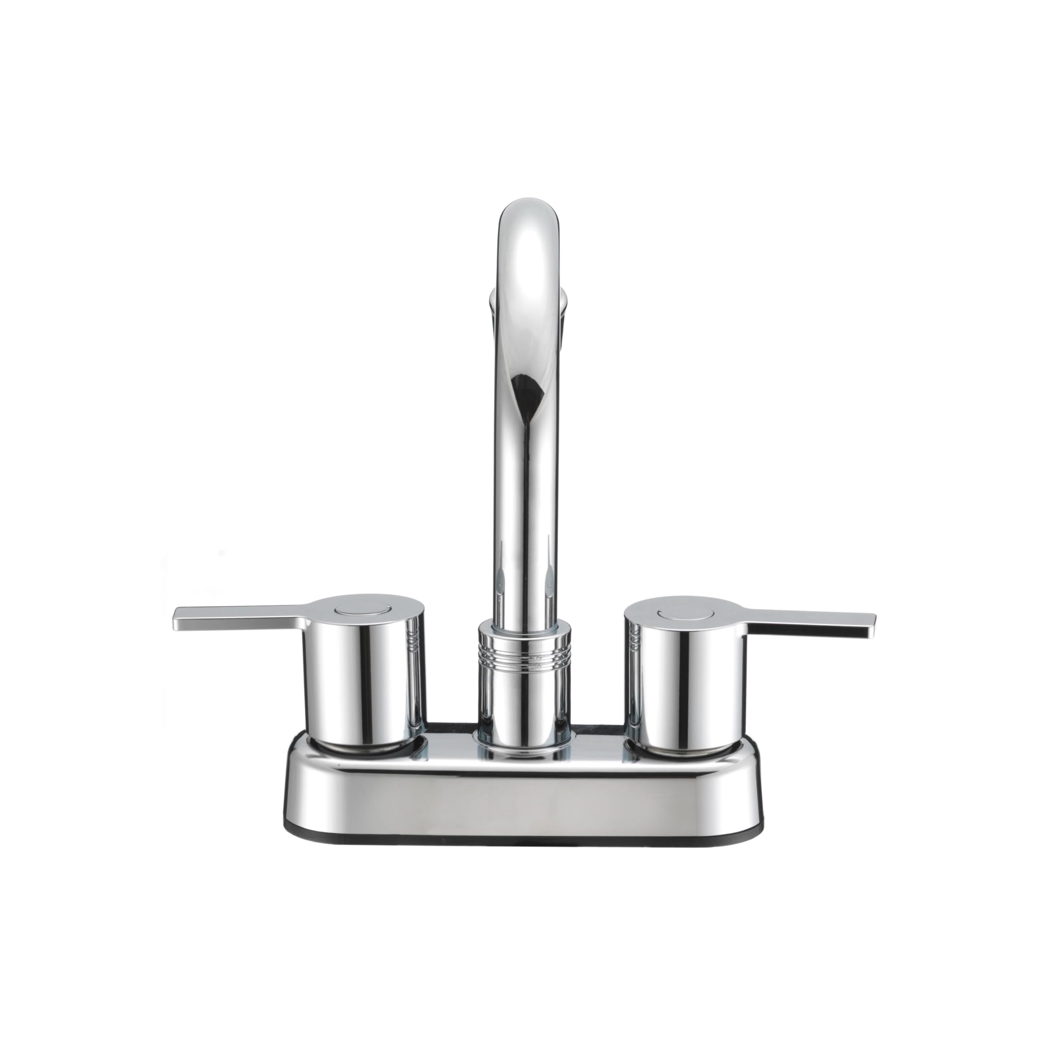 Dura Faucet Modern (DF-PB155M-CP) RV Bathroom Faucet with Dual Levers – Chrome Polished 4-Inch Center Set, High-Arc Spout, Easy 2-Hole Installation – Lightweight, Lead-Free, and Washerless Design