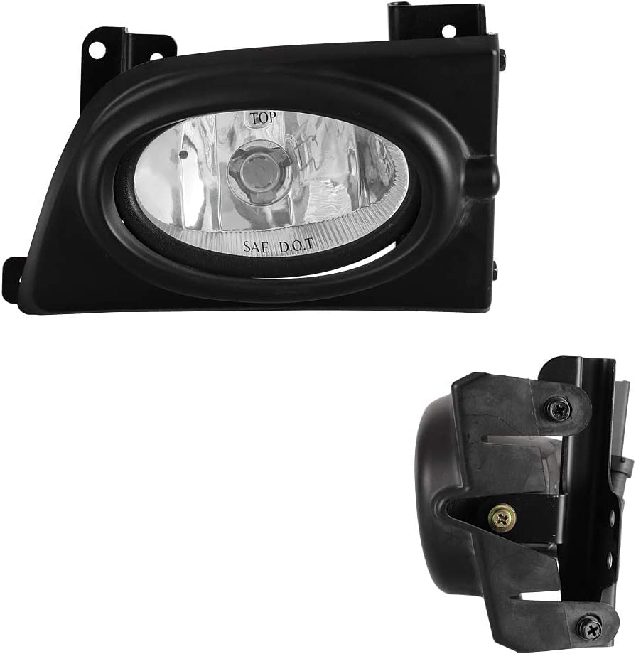Fog Lights Winjet Compatible With 2006-2008 Honda Civic | Polycarbonate Resin Clear With Wiring Kit Foglight Foglamp Lamps | 2007