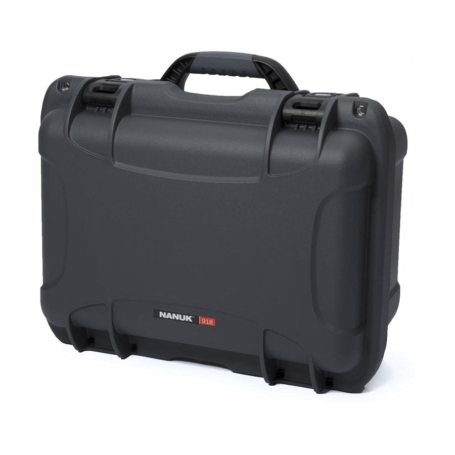 Medium Nanuk 918 Waterproof Hard Case with Foam Insert 16.9" x 12.9" x 9.3" - Graphite (918-1007)