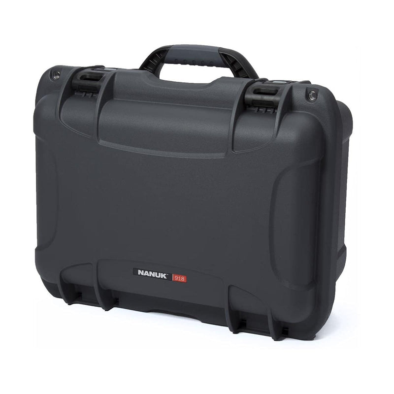 Medium Nanuk 918 Waterproof Hard Case with Foam Insert 16.9" x 12.9" x 9.3" - Graphite (918-1007)