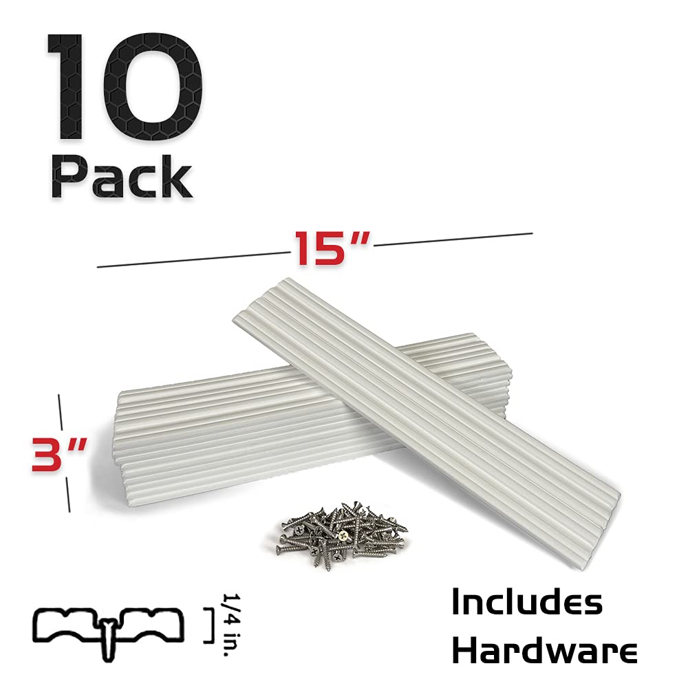 Marine Caliber Trailer Bunk Slides 23011, 3 x 15 inch, 10-Pack, White