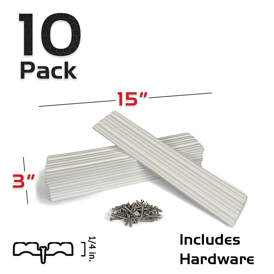 Marine Caliber Trailer Bunk Slides 23011, 3 x 15 inch, 10-Pack, White