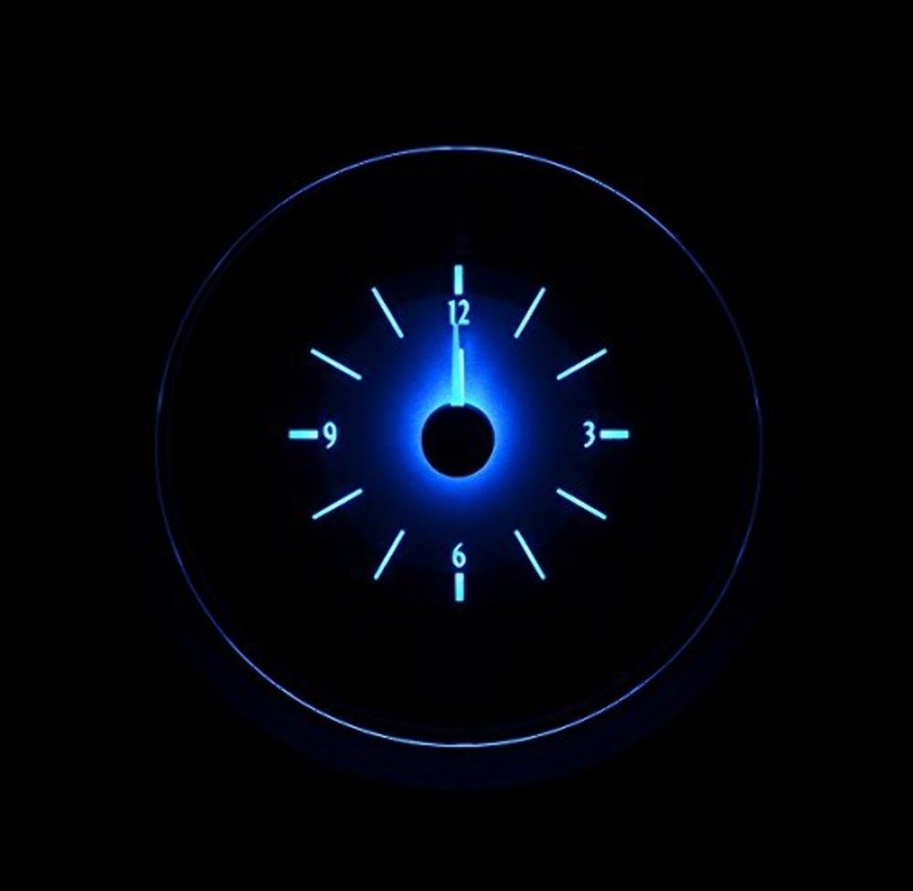Dakota Digital VLC-42F-S-B Analog Clock Gauge Compatible with 1942-48 Ford/Mercury Car for VHX gauges only Silver Alloy Blue Backlighting