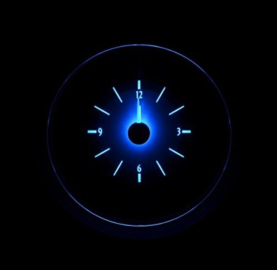 Dakota Digital VLC-42F-S-B Analog Clock Gauge Compatible with 1942-48 Ford/Mercury Car for VHX gauges only Silver Alloy Blue Backlighting