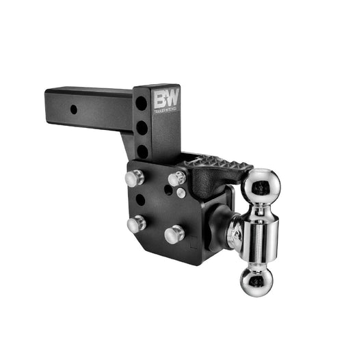 Dual Ball B&W Trailer Hitches Pintle Tow & Stow - Fits 2.5" Receiver, Dual Ball (2" x 2-5/16"), 6.5" Drop, 21,000 GTW -TS20053B