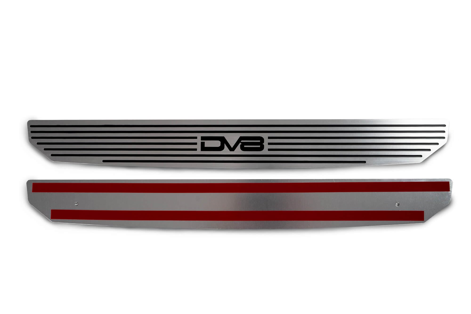 Door Sill Plates DV8 Offroad for 2018-Current Wrangler JL and 2020-Current Gladiator JT | Front Pair | Embossed with DV8 Logo | Billet Aluminum Construction | D-JL-180014-SIL2