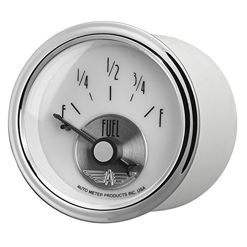 Auto Meter Prestige Pearl 2018 2-1/16" Fuel Level Gauge (240 Ohm E-33 Ohm F, 52.4mm)