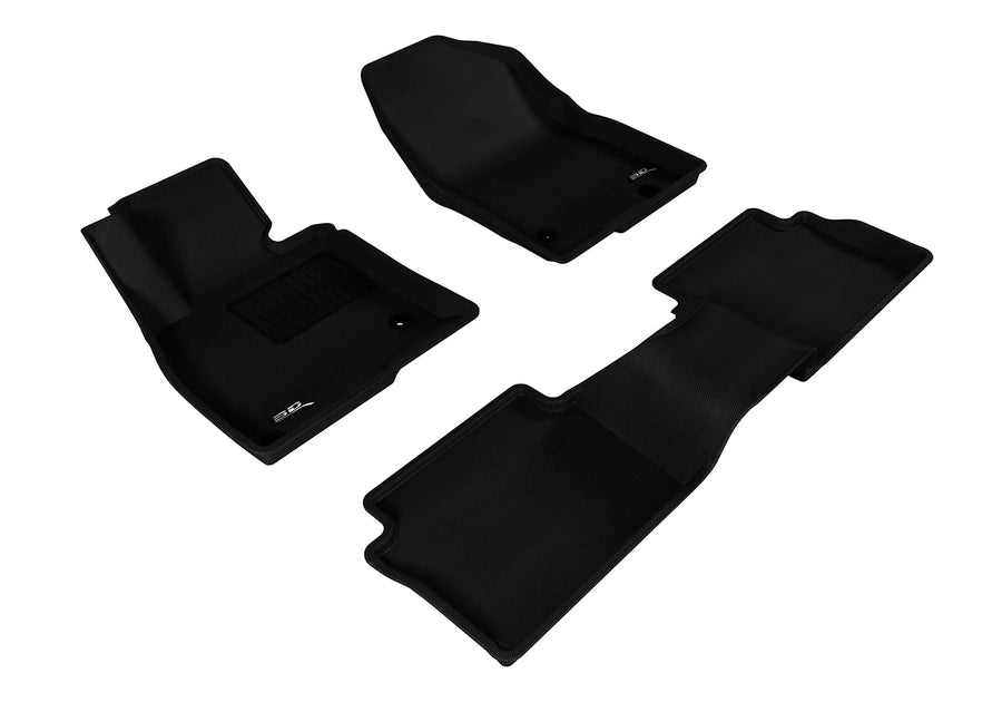 3D MAXpider All-Weather Floor Mats for Mazda 3 L1MZ04301509 2014-2018 (2nd Row with seat belt cover) Custom Fit Car Floor Liners, Kagu Series (1st & 2nd Row, Black)
