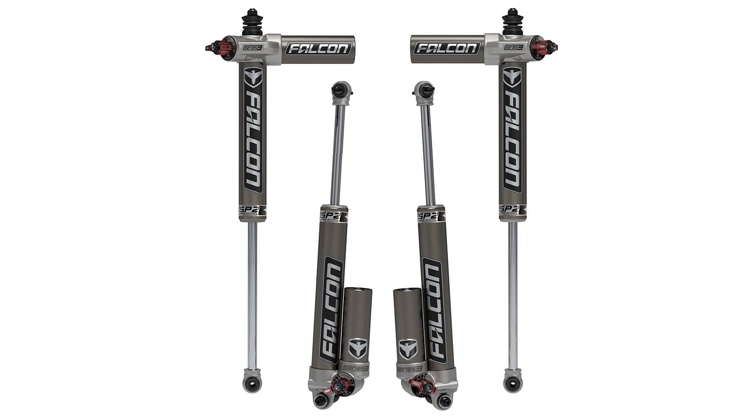 Falcon JK 4DR SP2 3.3 Fast Adjust Piggyback Shock Kit (3–4.5” Lift)