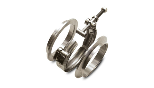 V-Band Clamp Assembly Vibrant Power 12493, includes Male/Female Titanium Flanges for 4.00 in. diameter tubing, Stainless Steel Quick-Release Clamp, kit