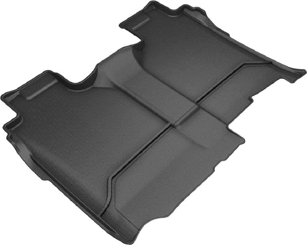 3D MAXpider Kagu Custom Fit Floor Mat (Black) Compatible with GMC Sierra/Chevrolet Silverado 1500 Crew Cab 2019-2026 / 2500HD/3500HD Crew Cab 2020-2026 (No Rear Carpeted Underseat Storage) - 2nd Row