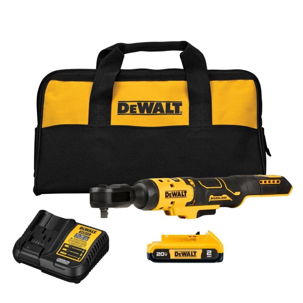 DEWALT 20V MAX Ratchet Set, 70 lbs of Torque, 3/8 inch, Battery and Storage Bag Included (DCF513D1)