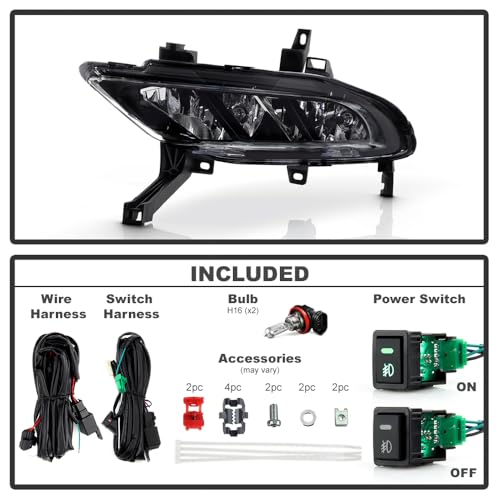 Nissan Maxima 2016-2018 OEM Fog Lights w/Switch - Clear (Bulb Size - H8 12V 35W) Spyder
