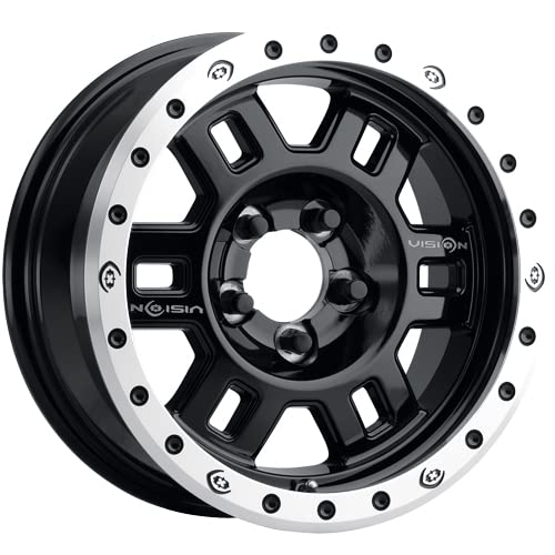 Manx Vision 398 Gloss Black Machined Lip 16X7 Wheel Rim (0 offset, 6-5.5)