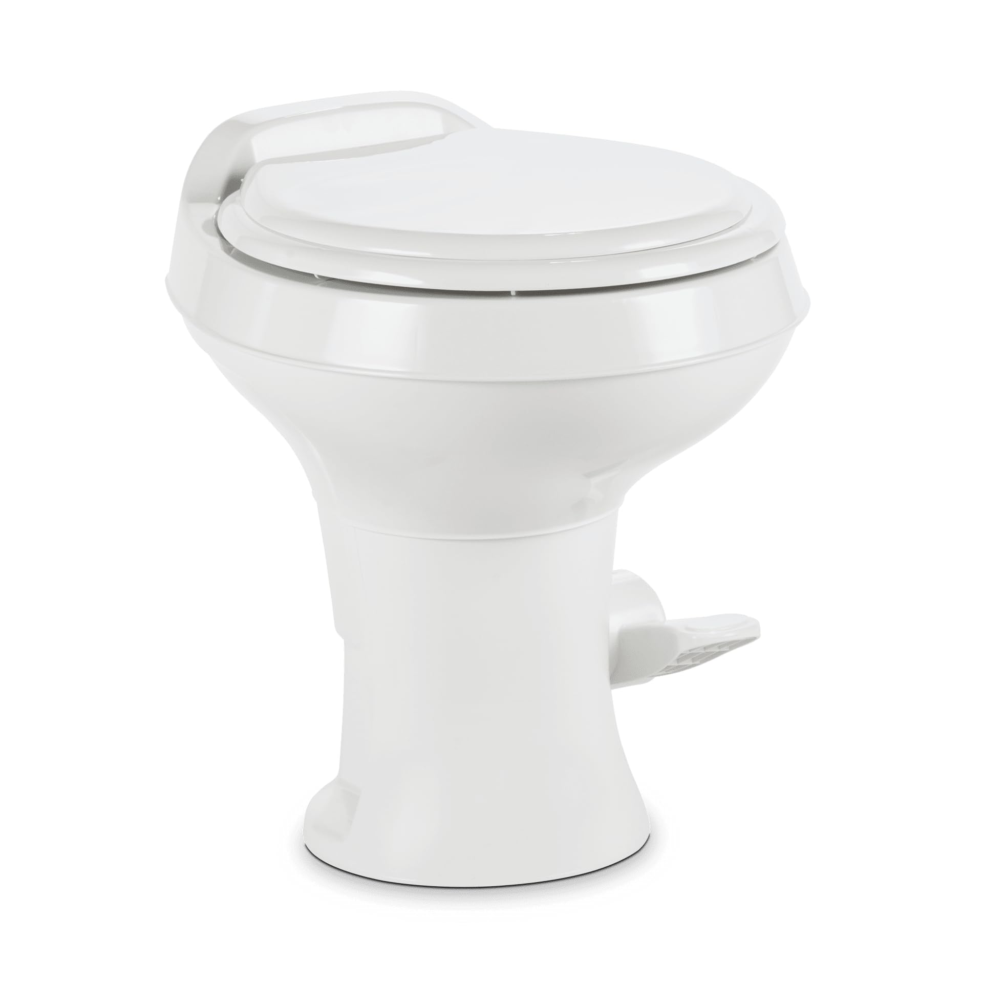 Dometic 301 RV Toilet - Flush Standard Height with Powerful Tripple-Jet - Water-Efficient and Ergonomic Foot Pedal White Flush for RVs, Boats, and Tiny Homes