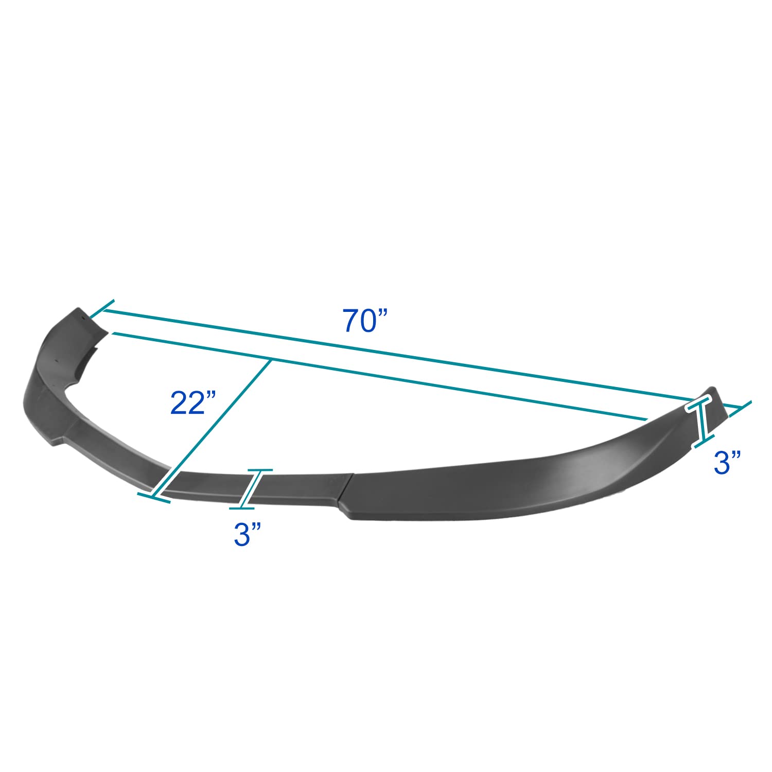 Matte Black Spec-D Tuning Front Bumper Lip Compatible with 2010-2013 Chevy Camaro V6